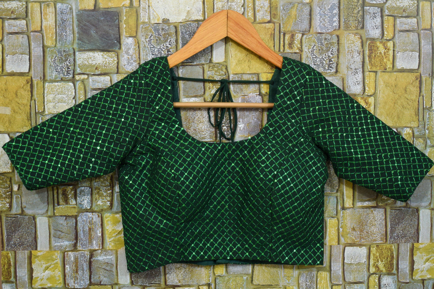 Green saree blouse sequin custom crop top embellished saree top indian ethnic wear elegant saree blouse customised micro crop top