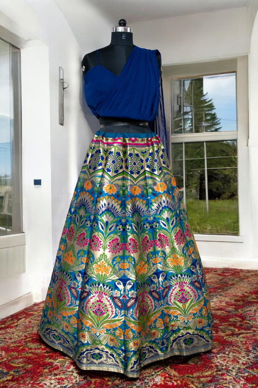 Brocade Lehenga Choli Set – Indian Wedding Outfit for Women – Festive Party Wear - Kanhasarees by ksds