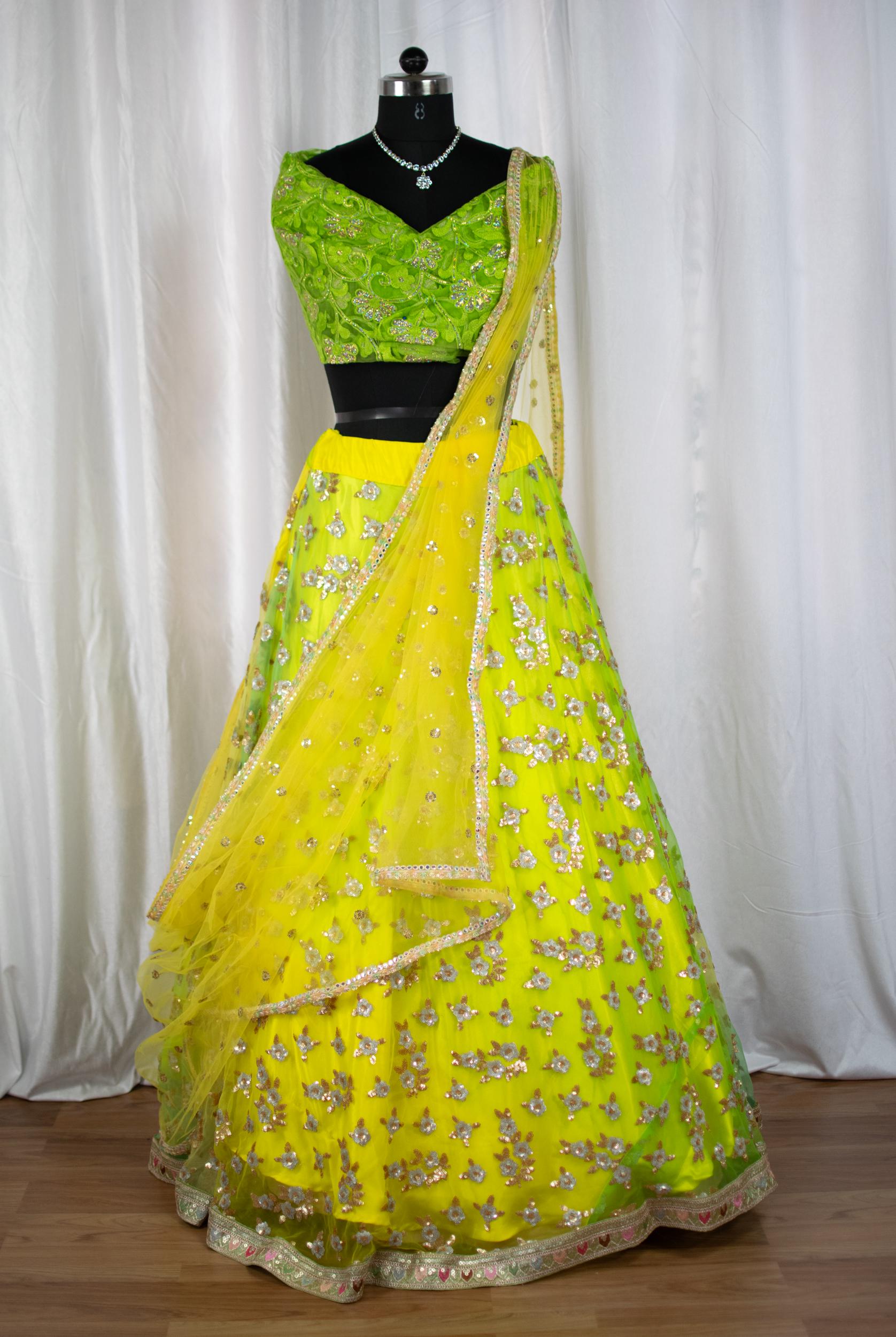 Yellow Haldi Lehenga Choli for Women – Mehendi Function Outfit – Indian Wedding Wear Set Yellow Haldi Lehenga Choli for Women – Mehendi Function Outfit – Indian Wedding Wear Set