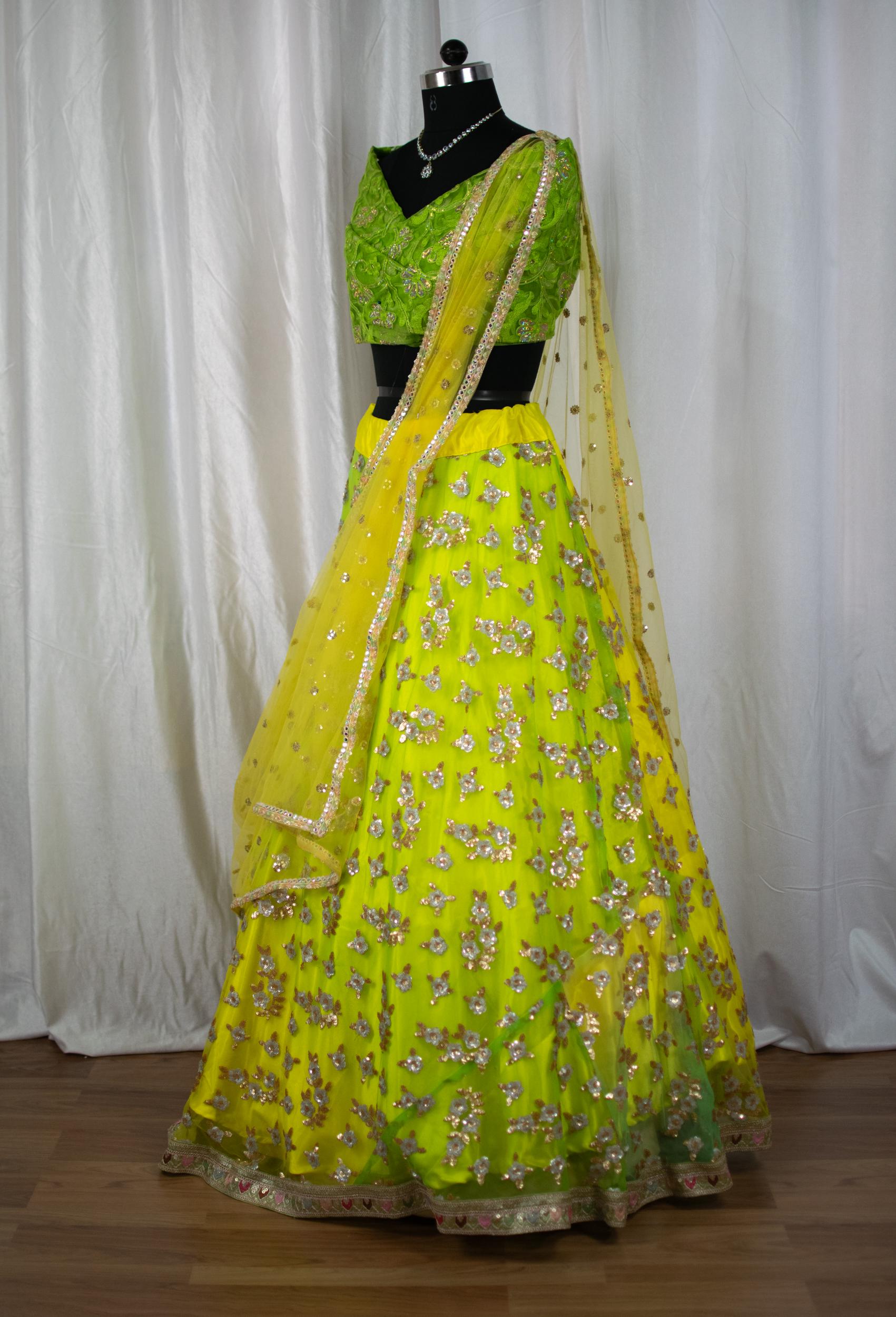 Yellow Haldi Lehenga Choli for Women Mehendi Function Outfit Indian Wedding Wear Set - Kanhasarees by ksds KANHASAREE Yellow Haldi Lehenga Choli for Women Mehendi Function Outfit Indian Wedding Wear Set - Kanhasarees by ksds KANHASAREE