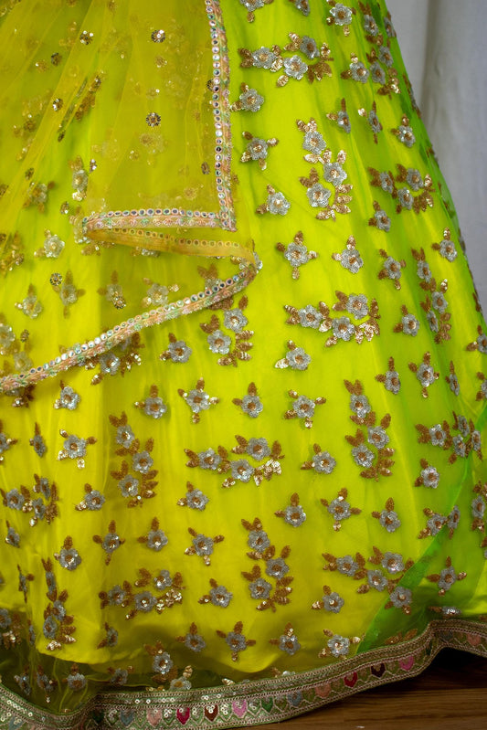 Yellow Haldi Lehenga Choli for Women – Mehendi Function Outfit – Indian Wedding Wear Set - Kanhasarees by ksds