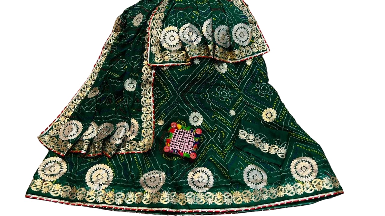 jaipuri lehenga - bandhani jaipuri gota patti lehenga - KANHASAREE