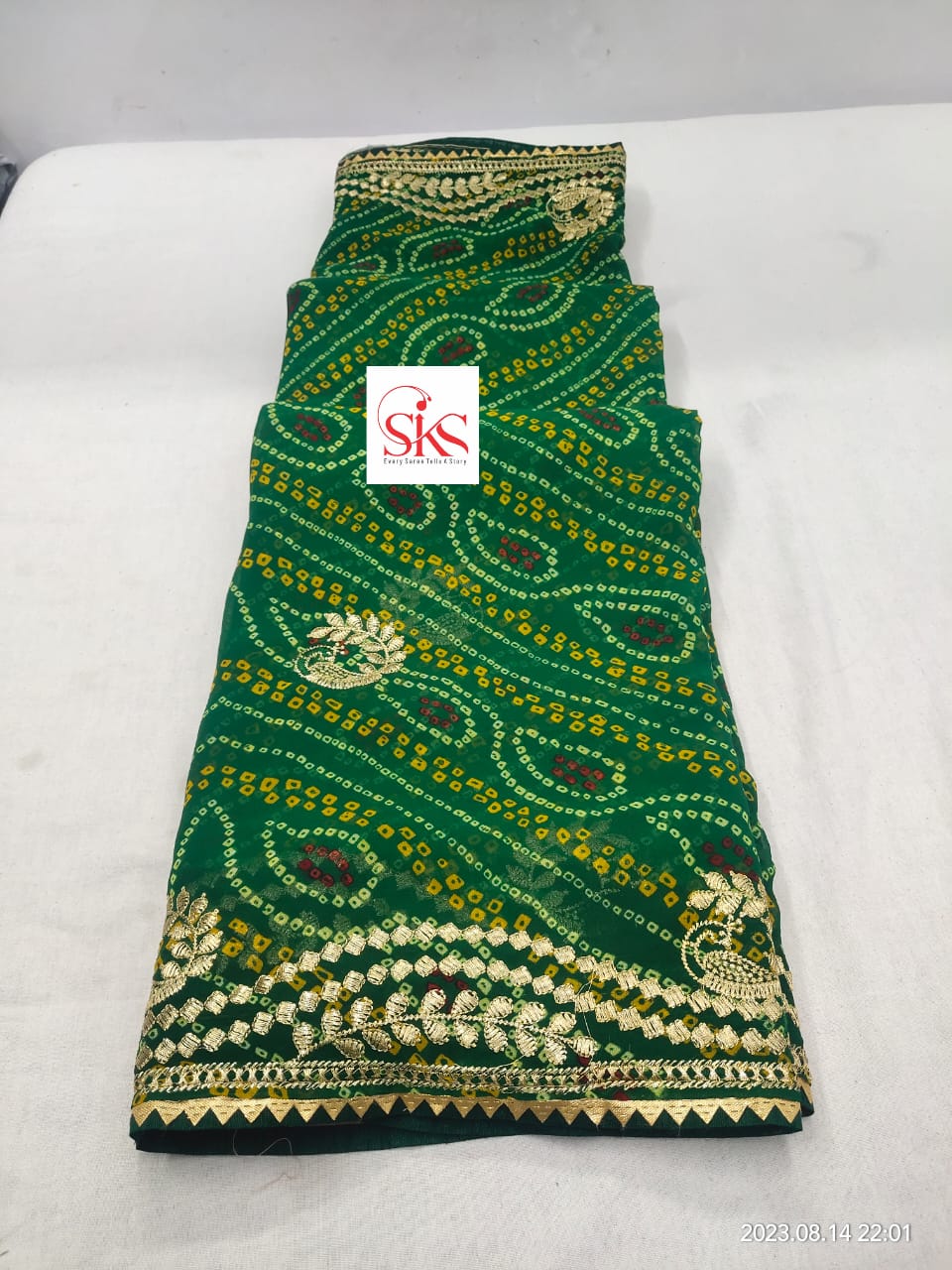 Rajasthani Chunri Bandhani Saree in Georgette - Perfect for Traditional Occasions