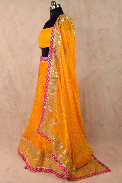 Traditional Jaipuri Bandhej Lehenga - KANHASAREE