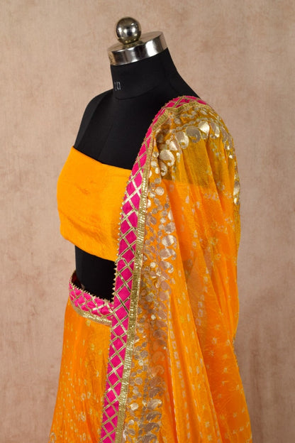 Traditional Jaipuri Bandhej Lehenga - KANHASAREE