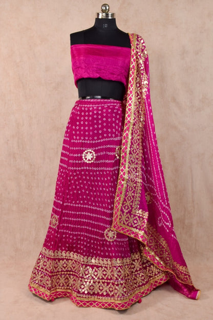 Traditional Jaipuri Bandhej Lehenga - KANHASAREE