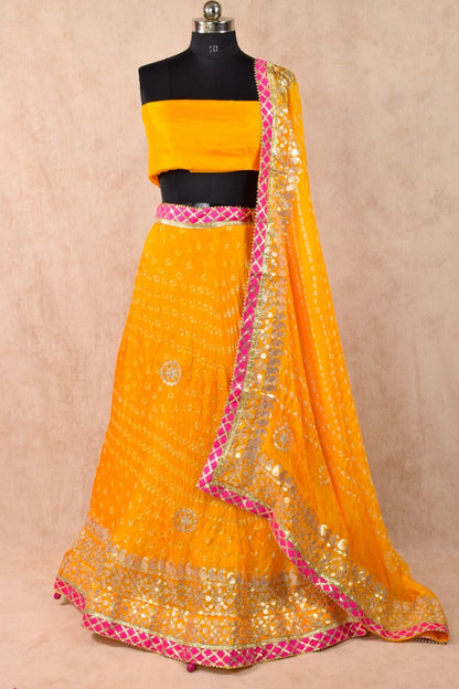 Traditional Jaipuri Bandhej Lehenga - KANHASAREE