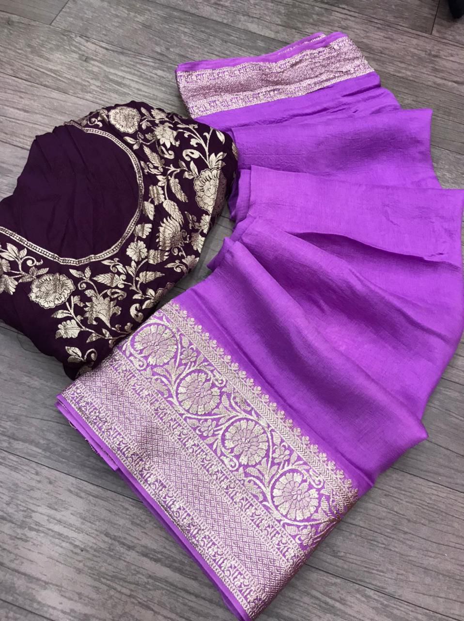 Pure Organza Saree with Zari Border - KANHASAREE