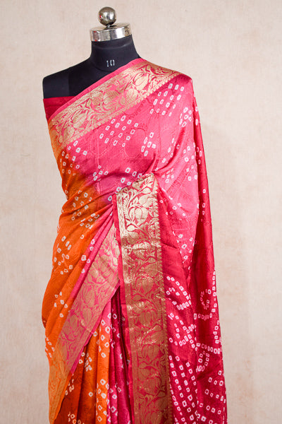 Multi colour bandhani saree - KANHASAREE