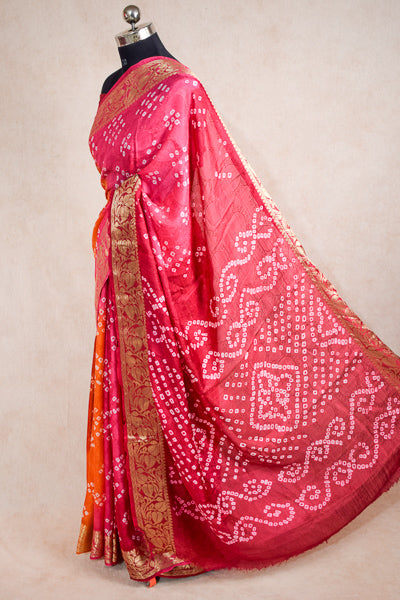 Multi colour bandhani saree - KANHASAREE