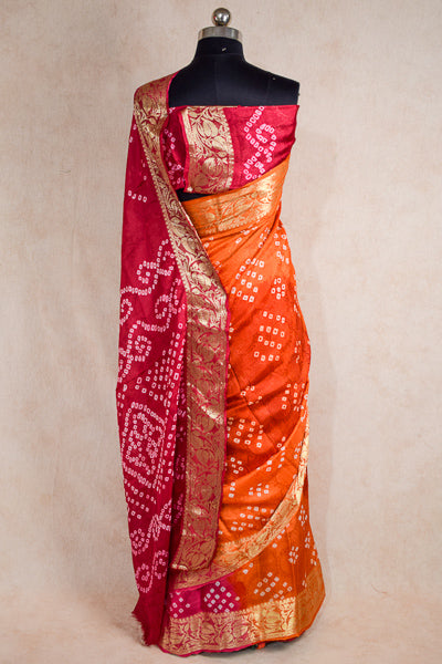 Multi colour bandhani saree - KANHASAREE