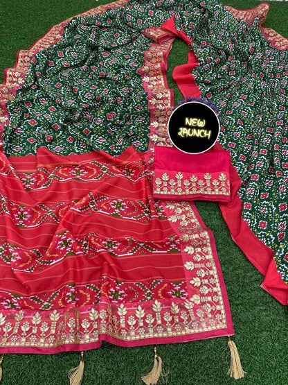 Designer patola print gotapatti saree - KANHASAREE