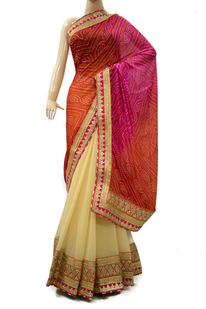 Designer Bandhani Half-Half Saree - KANHASAREE