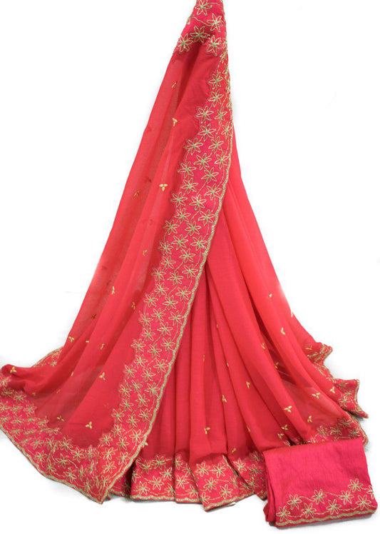 Pink Trendy Designer Saree - KANHASAREE