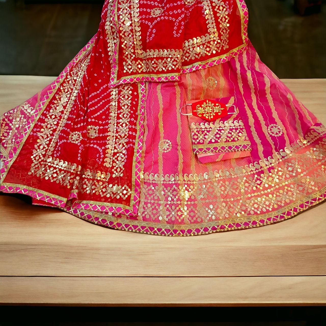 Pure Banarasi Dolo silk with zari work Jaipuri Lehenga choli - Aazuri
