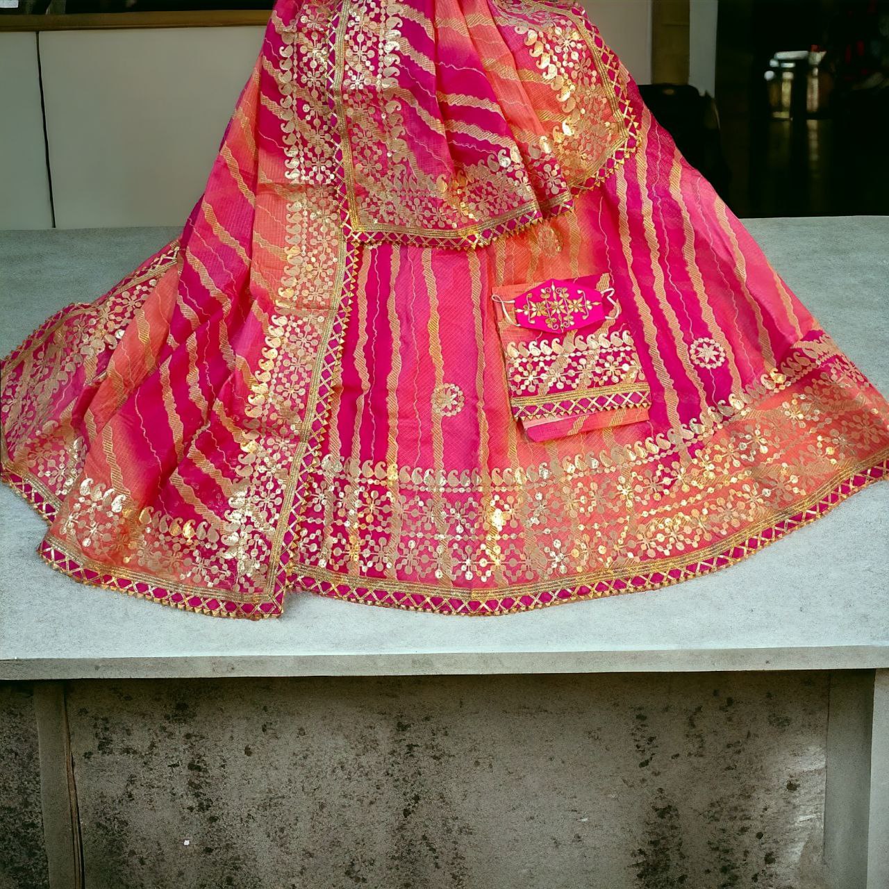 Kota doria gotapatti work jaipuri lehenga - KANHASAREE