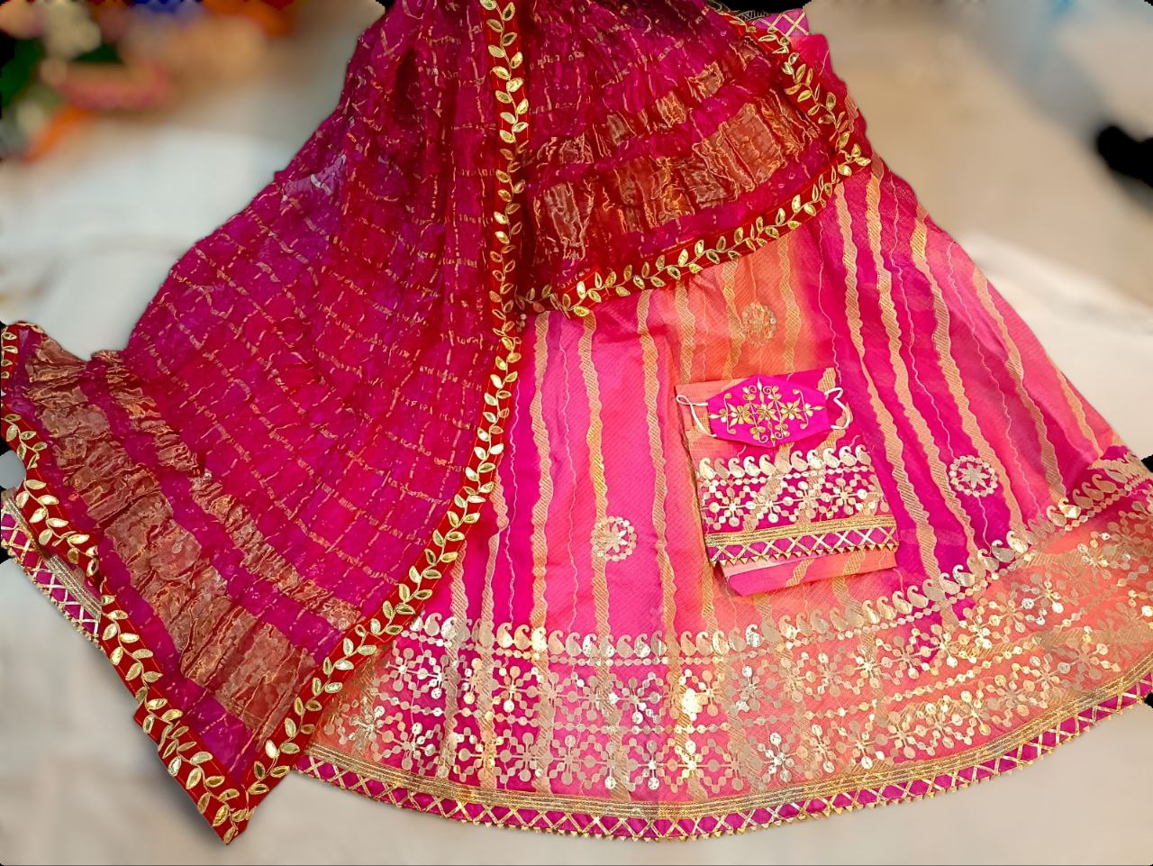 Wedding Georgette Embroidered Gota Patti Lehenga at Rs 2999 in Jaipur