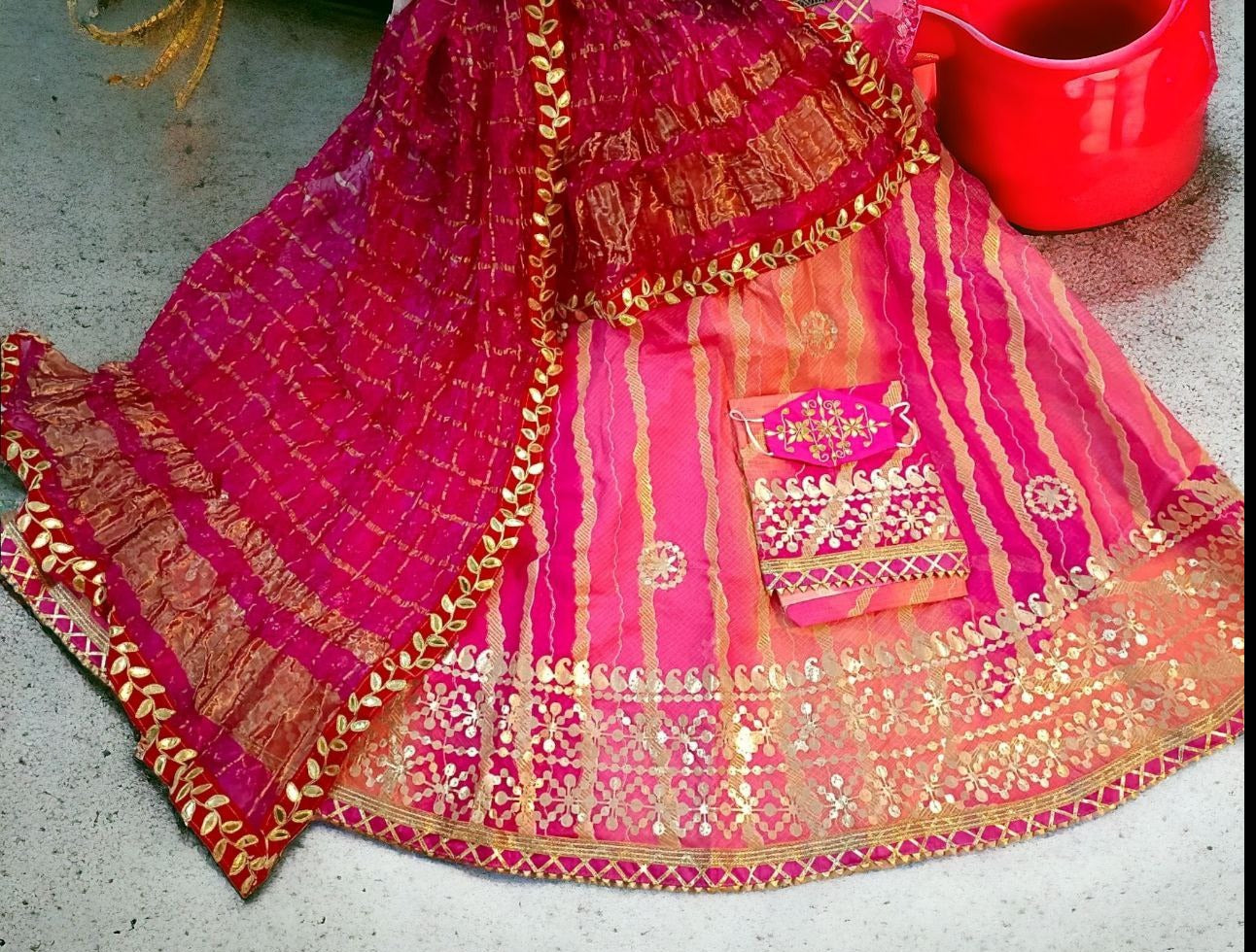 Kota doria gotapatti work jaipuri lehenga - KANHASAREE