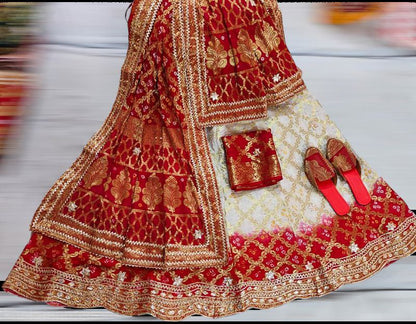 Gharchola bandhani gotapatti lehenga - KANHASAREE