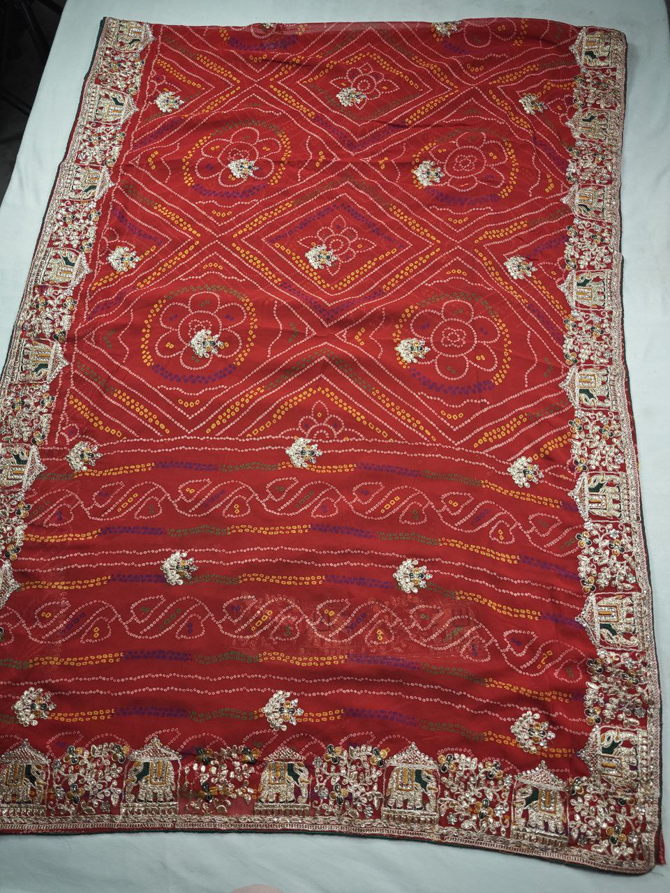 Georgette Bandhani Saree with Running Blouse