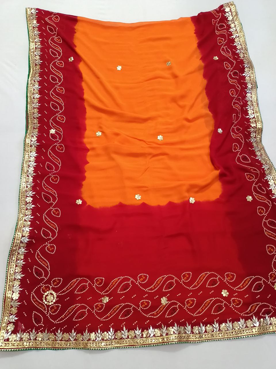 Rajasthan Piliya Saree with Gotapatti Handwork - Pure Georgette & Unstitched Blouse