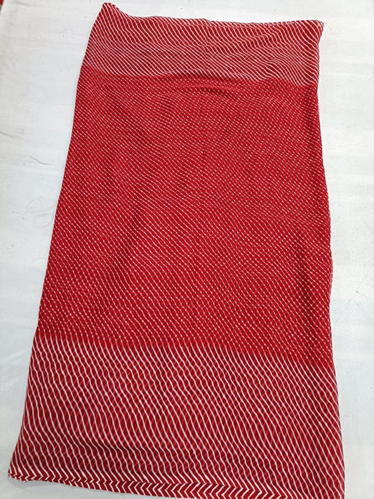 Red Leheriya Mothda Printed Saree – Daily Wear & Gift Option