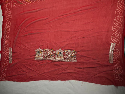Georgette Bandhani Saree with Running Blouse