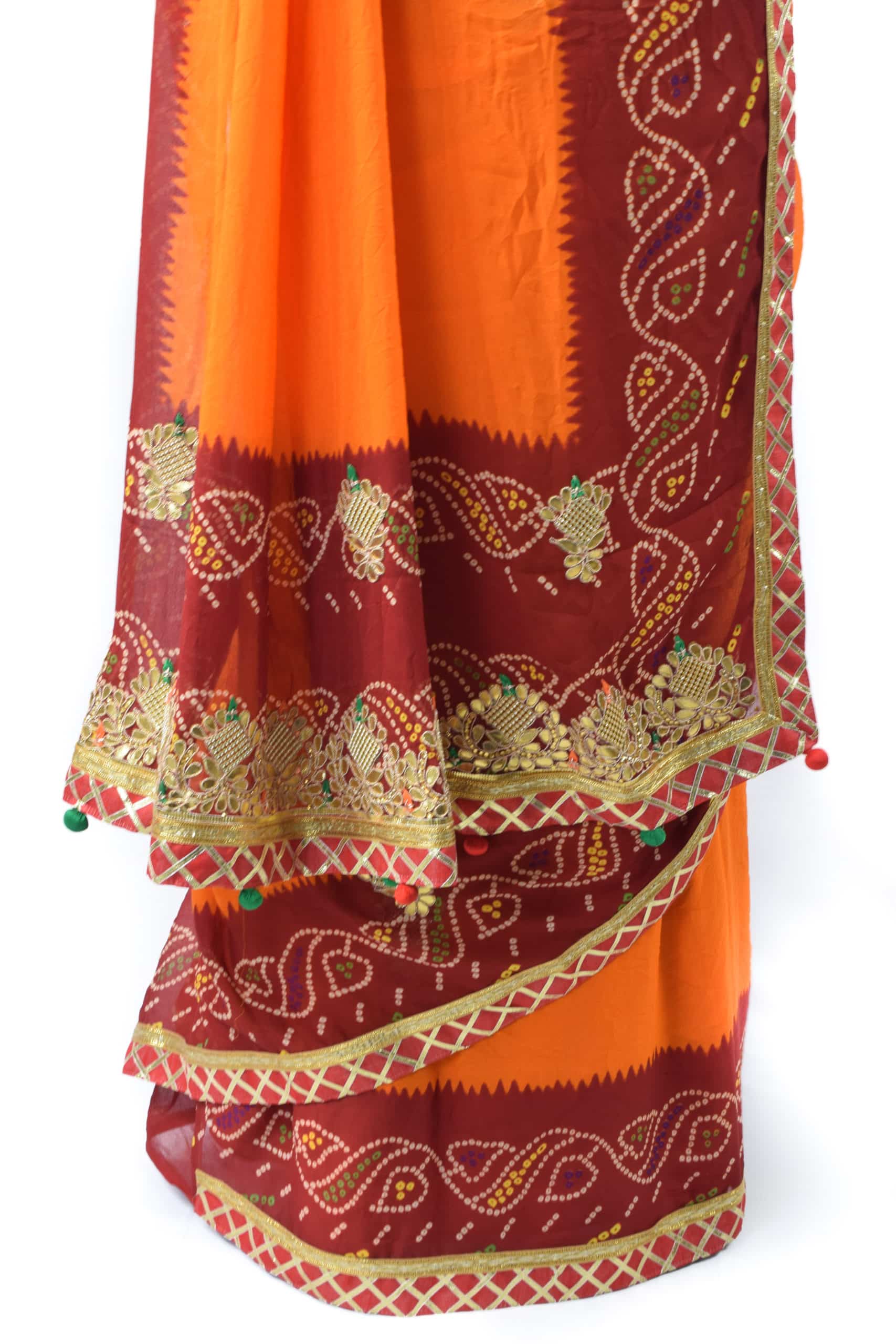 Elegant Dola Silk Gotapatti Jaipuri Handwork Saree