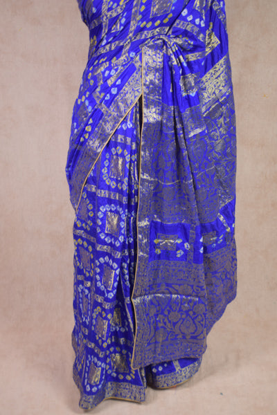 Purple Gharchola Saree With Banarasi Print - KANHASAREE