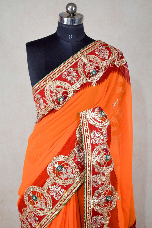 Designer piliya saree in pure georgette - Kanhasarees by ksds