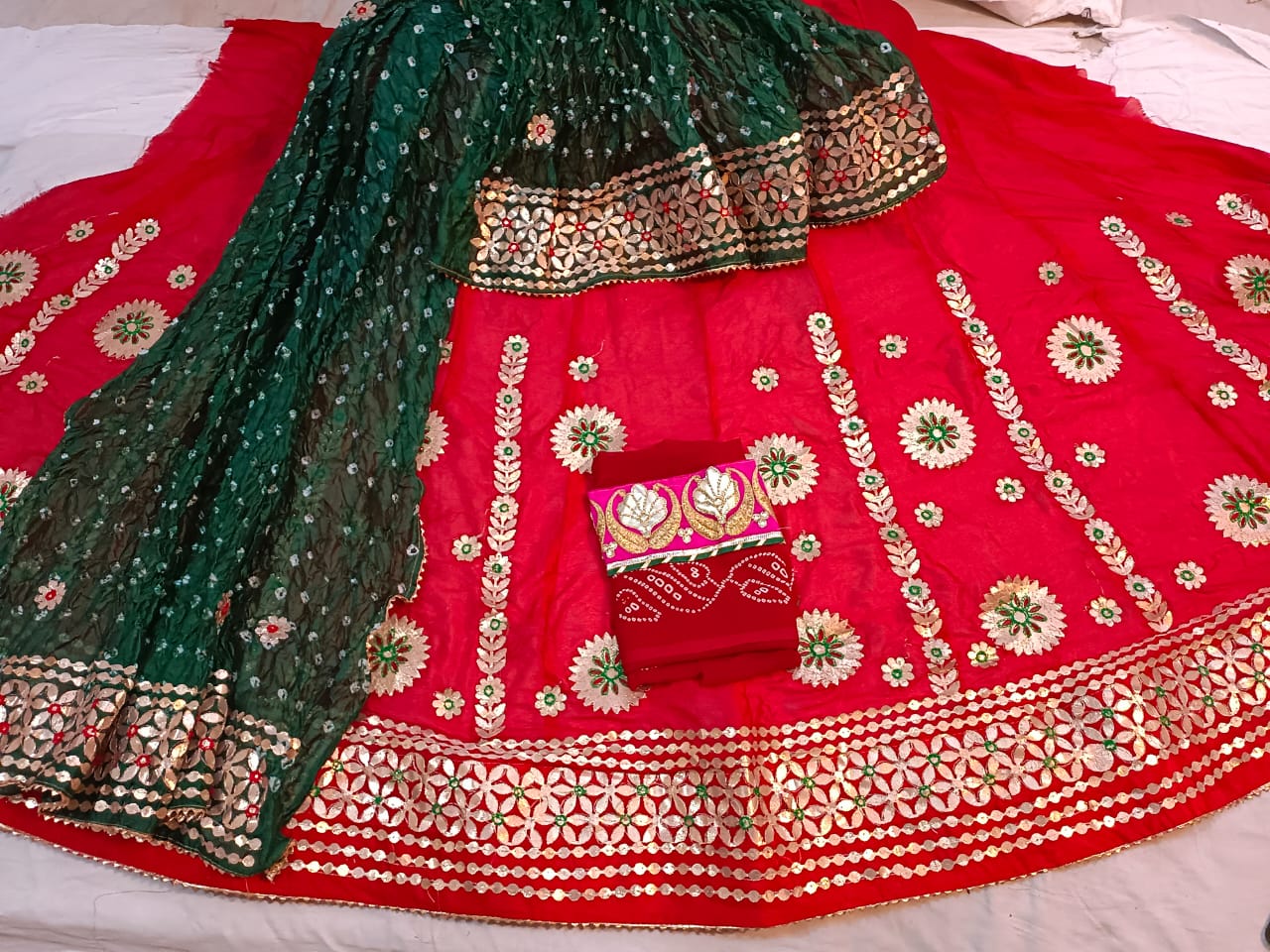 Jaiprui Gotapatti Lehnga in chinon fabric - KANHASAREE