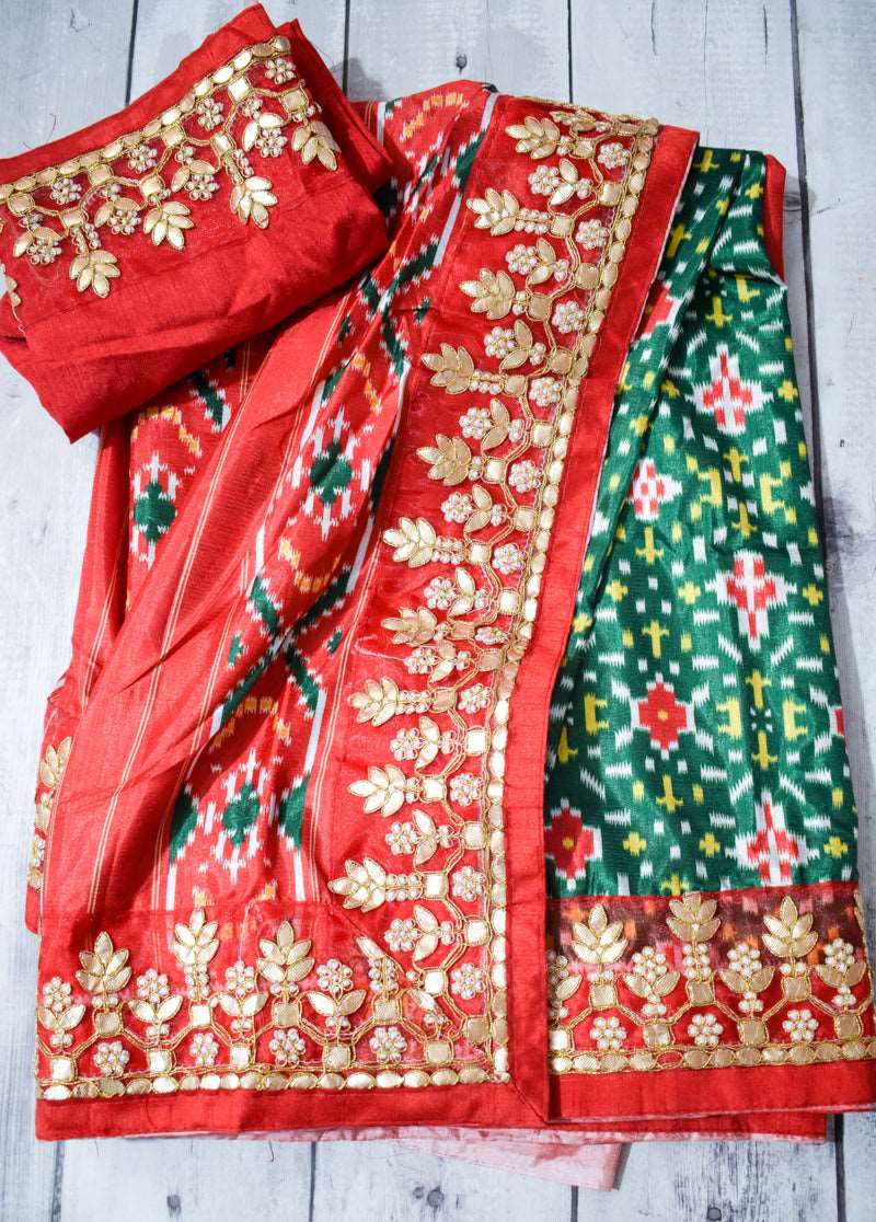 Designer patola print gotapatti saree - KANHASAREE