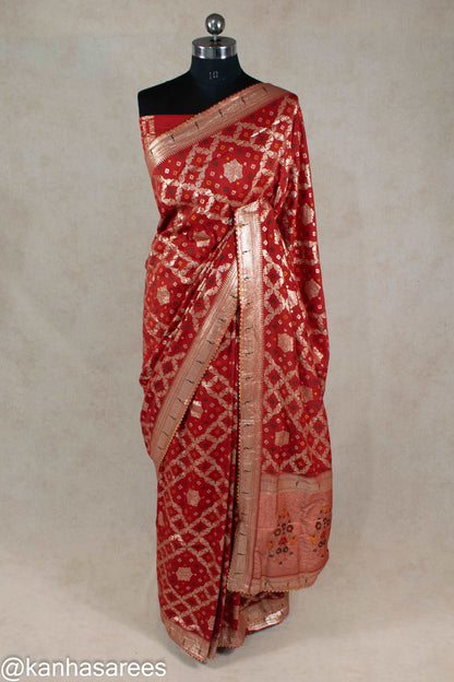 Bandhani Gharchola saree in silk - KANHASAREE