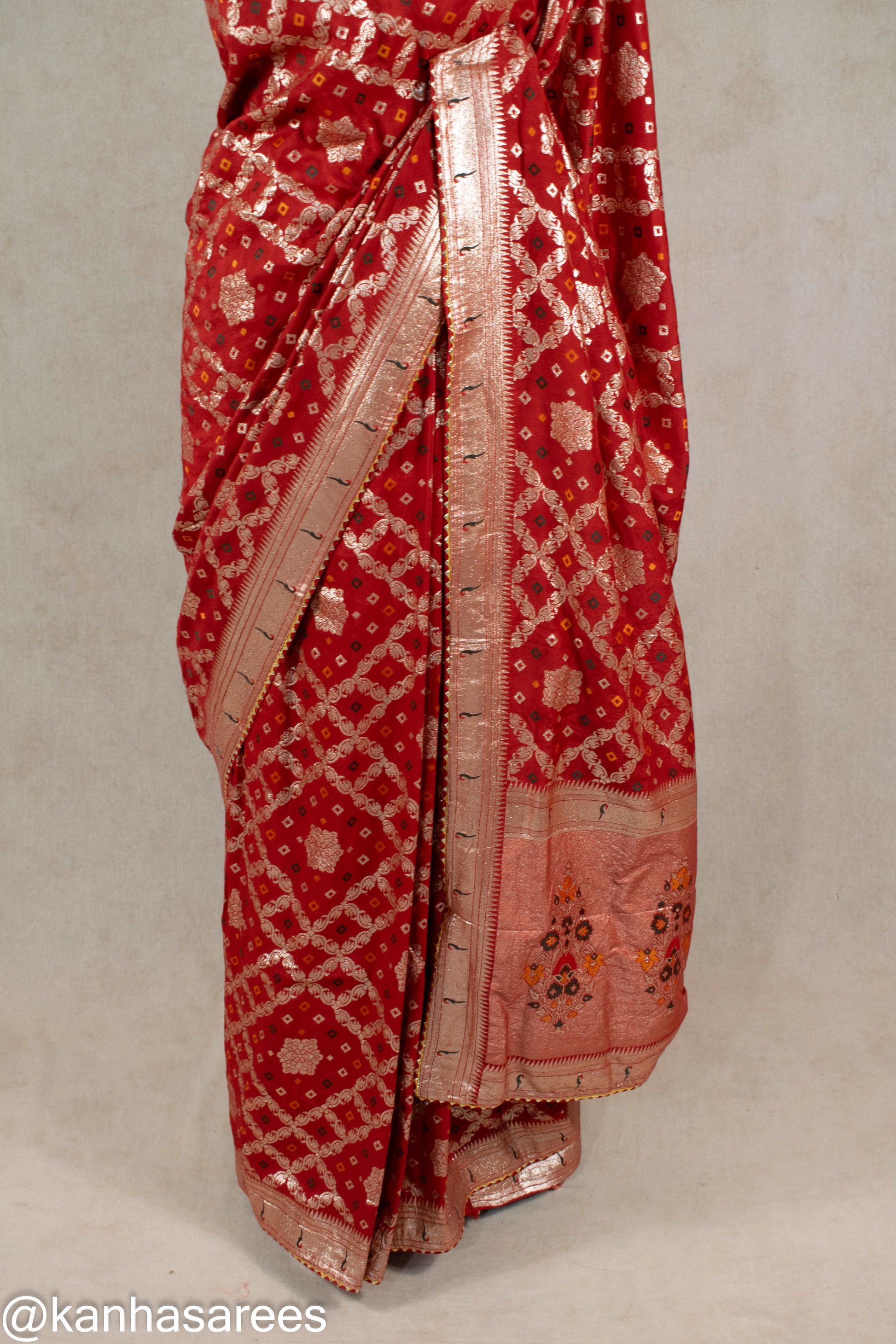 Bandhani Gharchola saree in silk - KANHASAREE