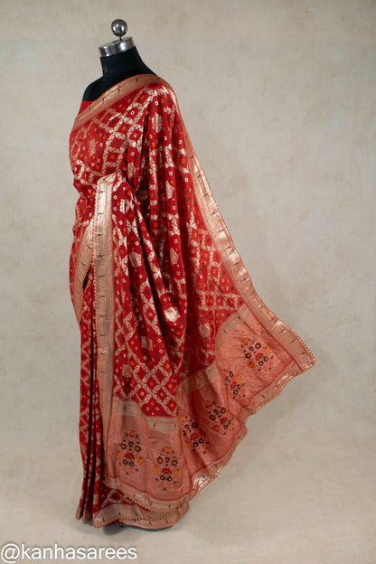 Bandhani Gharchola saree in silk - KANHASAREE