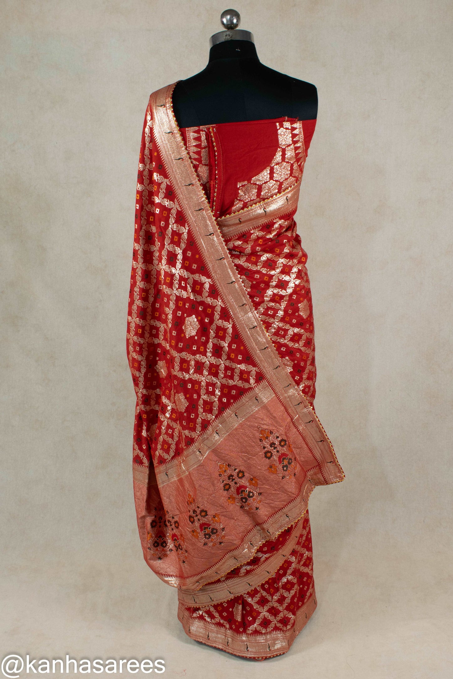 Bandhani Gharchola saree in silk - KANHASAREE