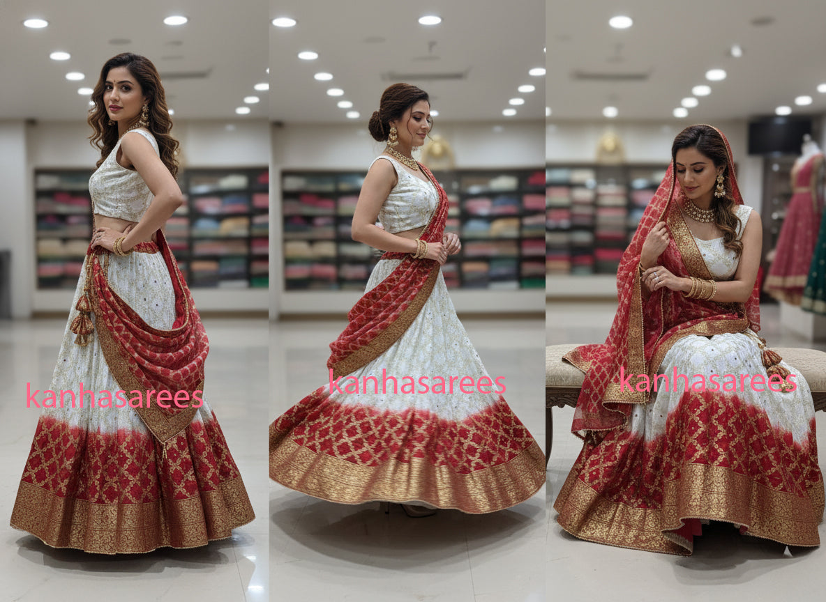 Rajasthani jaipuri handwork kacha gota work lehenga choli - Kanhasarees by ksds