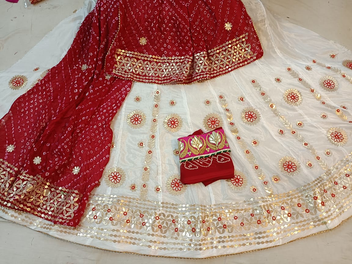 Jaiprui Gotapatti Lehnga in chinon fabric - KANHASAREE