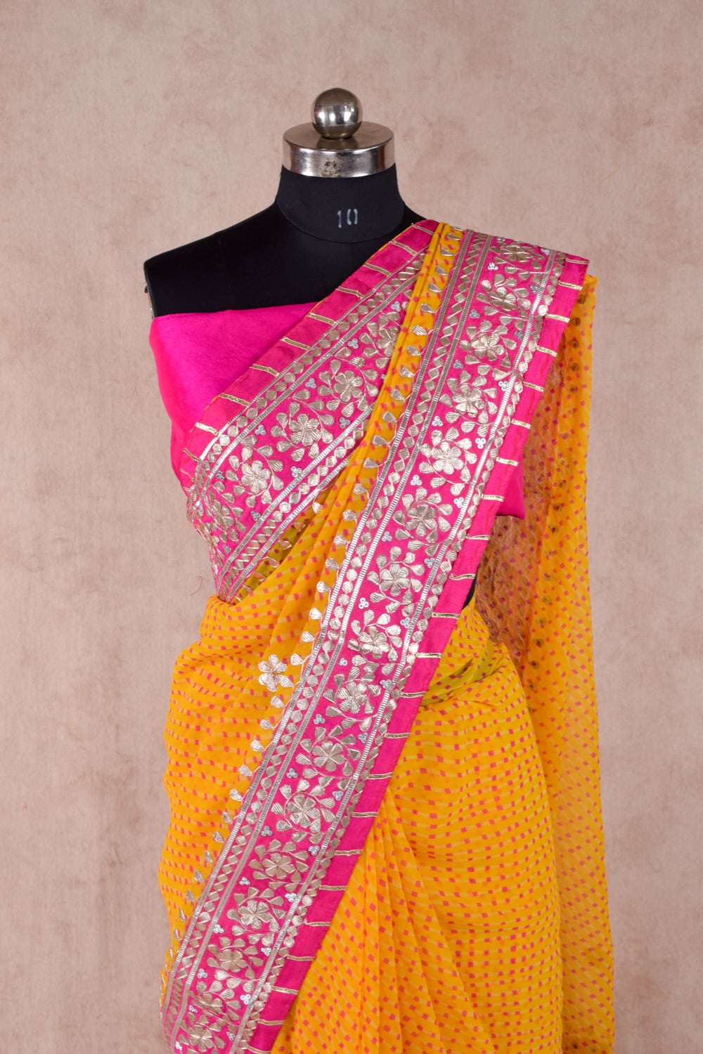 Buy Yellow Gota Patti Work Organza Saree Online